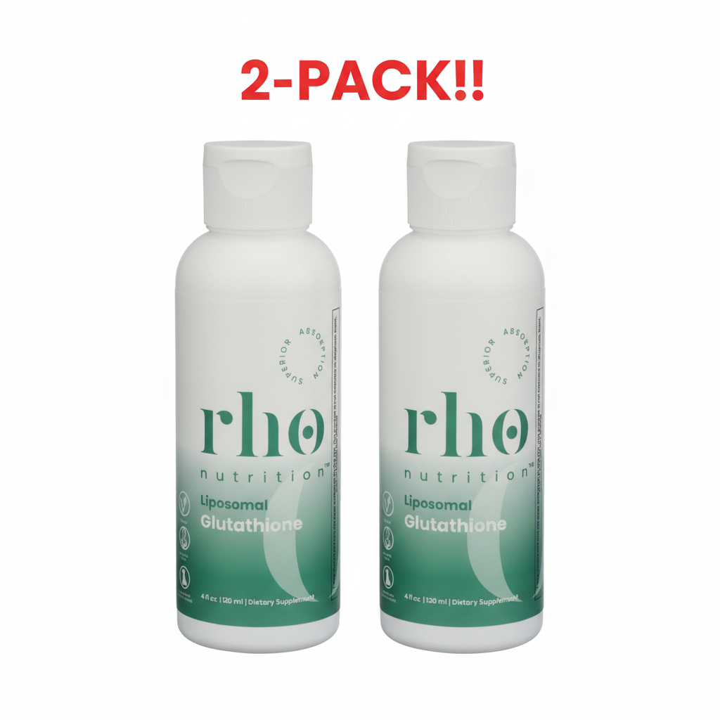 Rho Nutrition Liposomal Glutathione Liquid (2-Pack) | 500 mg Antioxidant Support | 8 Total fl oz | Max Absorption Bundle