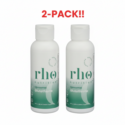 Rho Nutrition Liposomal Glutathione Liquid (2-Pack) | 500 mg Antioxidant Support | 8 Total fl oz | Max Absorption Bundle